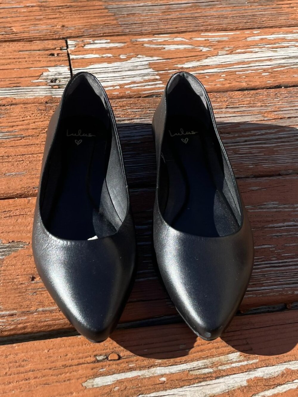 Lulus Black Pointed Toe Flats | Size 8.5 | New Without Tags